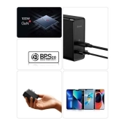 شارژر دیواری بیسوس مدل GaN5 Pro CCGP090201 100W - مشکی