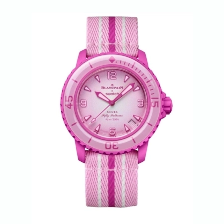 ساعت مچی زنانه بلان پن سواچ PINK OCEAN مدل SO35P400