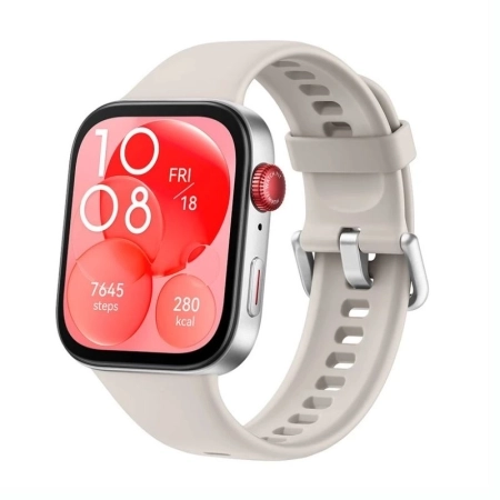 ساعت هوشمند هواوی مدل FIT 3 بند سیلیکونی - نقره‌ای با Crown قرمز