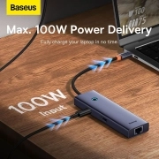 هاب USB-C هفت پورت بیسوس مدل B00052805813-00 - خاکستری 1