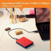 هارد اکسترنال HDD وسترن دیجیتال مدل My Passport ظرفیت 1TB - قرمز