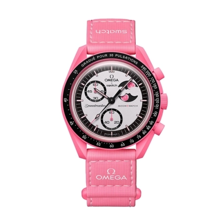 ساعت مچی امگا سواچ MISSION TO THE PINK MOONPHASE مدل SO33P700