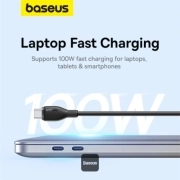 کابل شارژ سریع USB-C به USB-C بیسوس مدل Pudding P10355702111-B1 طول 1.2m - مشکی 1
