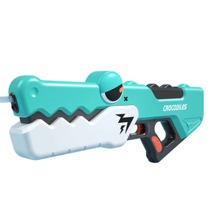 تفنگ آبپاش شیائومی مدل Crocodile kids Electric Water Gun 650ml بزرگ - سبزآبی