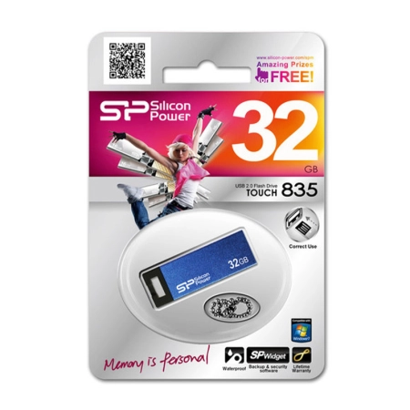فلش مموری سیلیکون پاور مدل Touch 835 ظرفیت 32GB – آبی