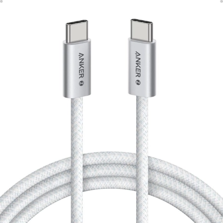 کابل شارژ سریع USB-C به USB-C انکر ZOLO مدل A8060H22 طول 1.8m - سفید