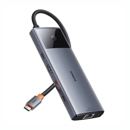 هاب USB-C ده پورت بیسوس مدل Metal Gleam II B00061800813-00 - خاکستری