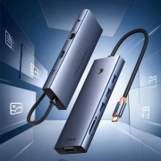هاب USB-C ده پورت بیسوس مدل UltraJoy- خاکستری