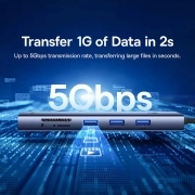 هاب USB-C ده پورت بیسوس مدل UltraJoy- خاکستری