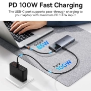 هاب USB-C شش پورت بیسوس مدل Metal Gleam 2 Series - خاکستری