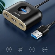 هاب USB چهار پورت بیسوس مدل SQUARE ROUND – مشکی