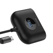 هاب USB چهار پورت بیسوس مدل SQUARE ROUND – مشکی