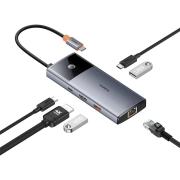 هاب USB-C شش پورت بیسوس مدل Metal Gleam 2 Series - خاکستری