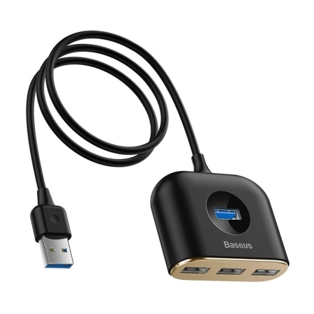 هاب USB چهار پورت بیسوس مدل SQUARE ROUND CAHUB-AY01– مشکی
