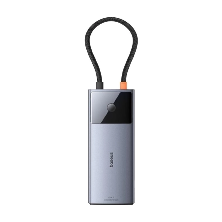 هاب USB-C شش پورت بیسوس مدل Metal Gleam Series II - خاکستری فضایی