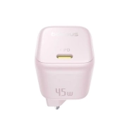 شارژر دیواری بیسوس مدل PicoGo GaN 45W - صورتی 1