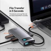 هاب USB چهار پورت بیسوس مدل Metal Gleam CAHUB-CY0G – خاکستری