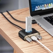 هاب USB چهار پورت بیسوس مدل SQUARE ROUND – مشکی