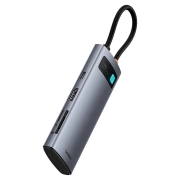 هاب USB-C هفت پورت بیسوس مدل Metal Gleam- خاکستری