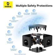 شارژر رومیزی و چند راهی برق بیسوس مدل PowerCombo BPS30-3E - مشکی 1