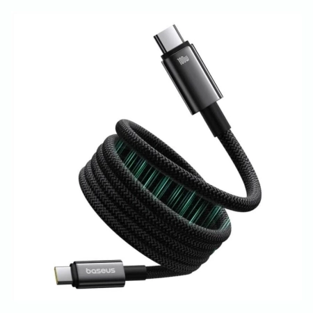 کابل شارژ مغناطیسی USB-C به USB-C بیسوس مدل Tungsten Gold 100W طول 1m - مشکی