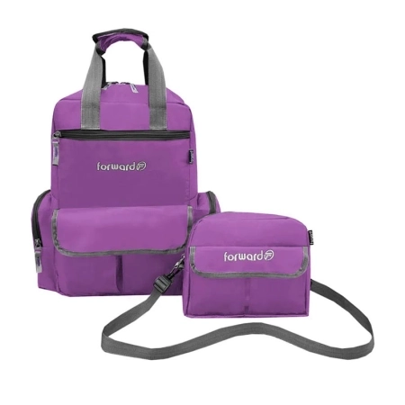 کوله پشتی سیسمونی فوروارد مدل FCLT3345 به همراه کیف رودوشی - بنفش