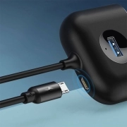 هاب USB چهار پورت بیسوس مدل SQUARE ROUND – مشکی