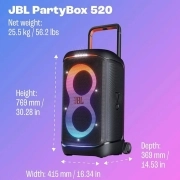 اسپیکر بلوتوثی JBL مدل PartyBox 520 - مشکی 3