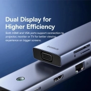 هاب USB-C ده پورت بیسوس مدل UltraJoy- خاکستری