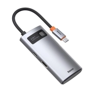 هاب USB چهار پورت بیسوس مدل Metal Gleam CAHUB-CY0G – خاکستری