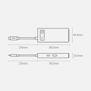 هاب USB چهار پورت بیسوس مدل Metal Gleam CAHUB-CY0G – خاکستری