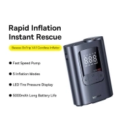 پمپ باد لاستیک ماشین قابل حمل بیسوس مدل GoTrip VA1 Super Mini - مشکی