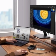 هاب USB-C هشت پورت بیسوس مدل PioneerJoy - خاکستری
