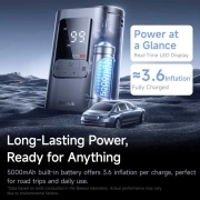 پمپ باد لاستیک ماشین قابل حمل بیسوس مدل GoTrip VA1 Super Mini - مشکی