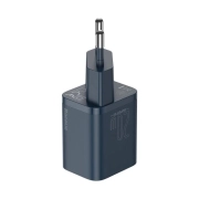 شارژر دیواری بیسوس مدل Super Si TZCCSUP-B03 به همراه کابل شارژ لایتنینگ - آبی تیره