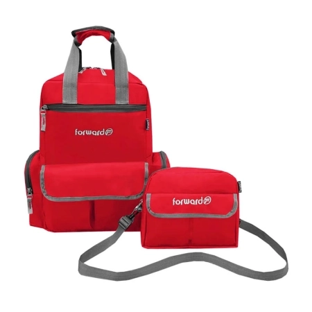 کوله پشتی سیسمونی فوروارد مدل FCLT3345 به همراه کیف رودوشی - قرمز روشن