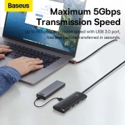 هاب چهار پورت USB بیسوس مدل Lite Series WKQX030401 - خاکستری 2
