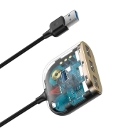 هاب USB چهار پورت بیسوس مدل SQUARE ROUND – مشکی