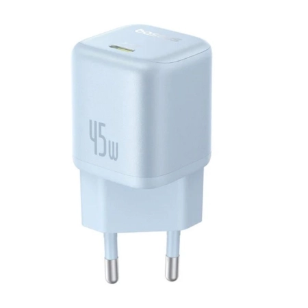شارژر دیواری بیسوس مدل PicoGo GaN 45W - آبی