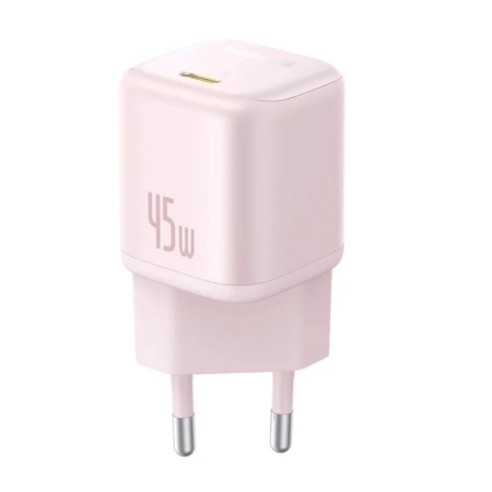 شارژر دیواری بیسوس مدل PicoGo GaN 45W - صورتی