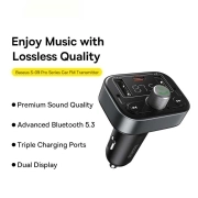 شارژر فندکی بلوتوثی بیسوس مدل S-09 Pro Series – مشکی