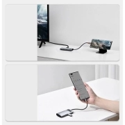 هاب USB چهار پورت بیسوس مدل Metal Gleam CAHUB-CY0G – خاکستری