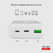 پاوربانک SBS مدل TTBB20000PD20W ظرفیت 20000mAh - سفید 2
