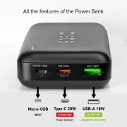 پاوربانک SBS مدل TTBB20000FASTK ظرفیت 20000mAh - مشکی 3