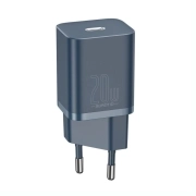 شارژر دیواری بیسوس مدل Super Si TZCCSUP-B03 به همراه کابل شارژ لایتنینگ - آبی تیره 1