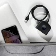 هاب USB چهار پورت بیسوس مدل SQUARE ROUND – مشکی