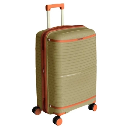 چمدان نشکن تیتان پلورا مدل TP6666 سایز بزرگ - خاکی