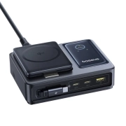شارژر رومیزی مگنتی چندکاره بیسوس مدل Nomos Qi2 140W - مشکی 1