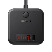 شارژر رومیزی و چند راهی برق بیسوس مدل PowerCombo BPS30-3E - مشکی