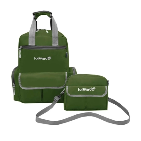 کوله پشتی سیسمونی فوروارد مدل FCLT3345 به همراه کیف رودوشی - سبز زیتونی